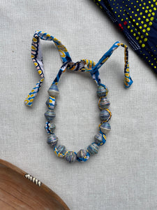 Necklace - Extra large paper bead Tie necklace