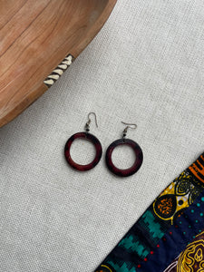 Earrings - Wooden Circle