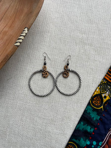 Earrings - Banana Leaf Woven Hoops