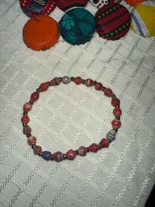 Bracelets - Single Strand Paper Bead Bracelet