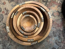 Load image into Gallery viewer, Wood Round Bowls with Bone inlay
