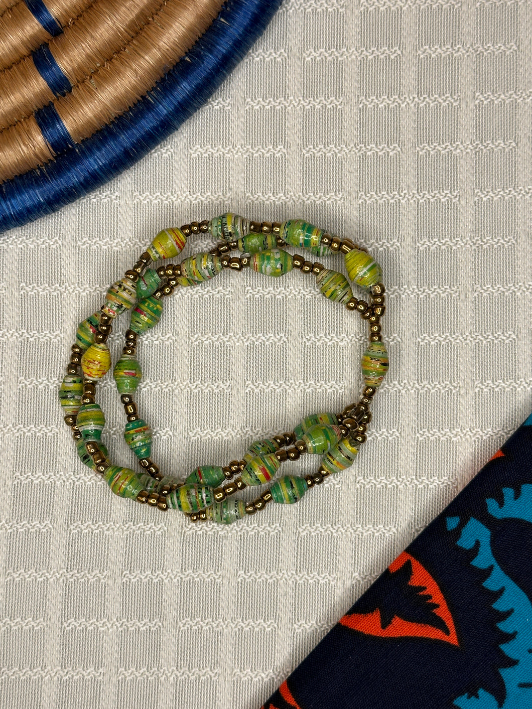 Bracelet: Multi strand paper bead