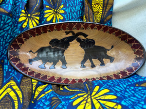 Wood Carved Painted Bowls