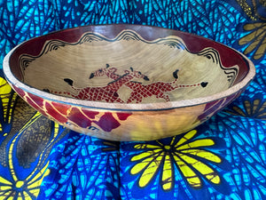 Wood Carved Painted Bowls