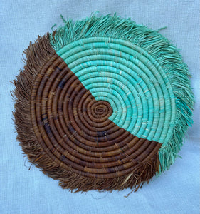 Basket - Flat woven trivet or wall hanging (Multiple colors)