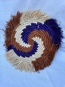 Basket - Flat woven trivet or wall hanging (Multiple colors)
