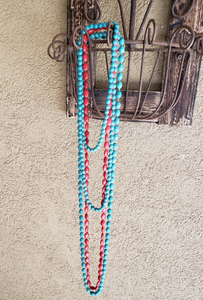 Necklace - Stone bead necklace, long
