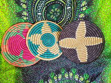 Load image into Gallery viewer, Basket - Flat woven trivet or wall hanging (Multiple colors)
