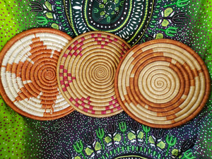 Basket - Flat woven trivet or wall hanging (Multiple colors)