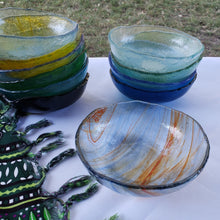 Load image into Gallery viewer, Fused Glass Bowls, Smooth 5&quot; diameter
