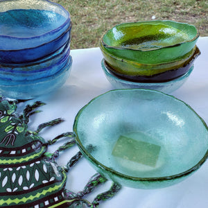 Fused Glass Bowls, Smooth 5" diameter