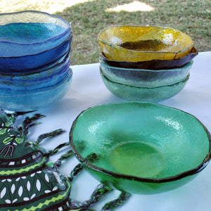 Fused Glass Bowls, Smooth 5" diameter