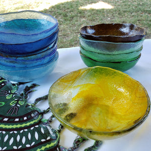 Fused Glass Bowls, Smooth 5" diameter