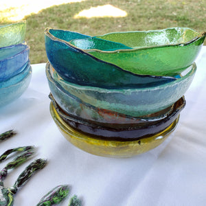 Fused Glass Bowls, Smooth 5" diameter