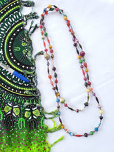 Load image into Gallery viewer, Necklace - Long single strand medium paper bead necklaces (Multiple colors/styles)
