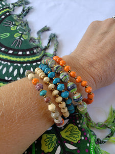 Bracelets - Single Strand Paper Bead Bracelet