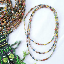 Load image into Gallery viewer, Necklace - Long single strand Tiny paper bead necklaces (Multiple colors/styles)
