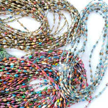 Load image into Gallery viewer, Necklace - Long single strand Tiny paper bead necklaces (Multiple colors/styles)
