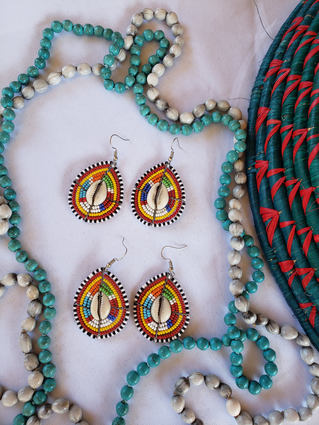 Earring - Small Masai/ Round Seed Bead