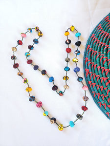 Kitenge fabric bead necklace