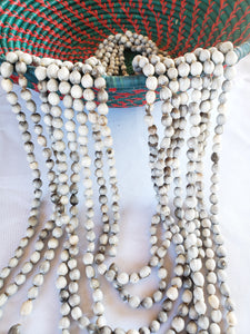 Necklace - White seeds single strand long