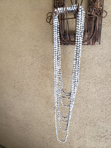 Necklace - White seeds single strand long
