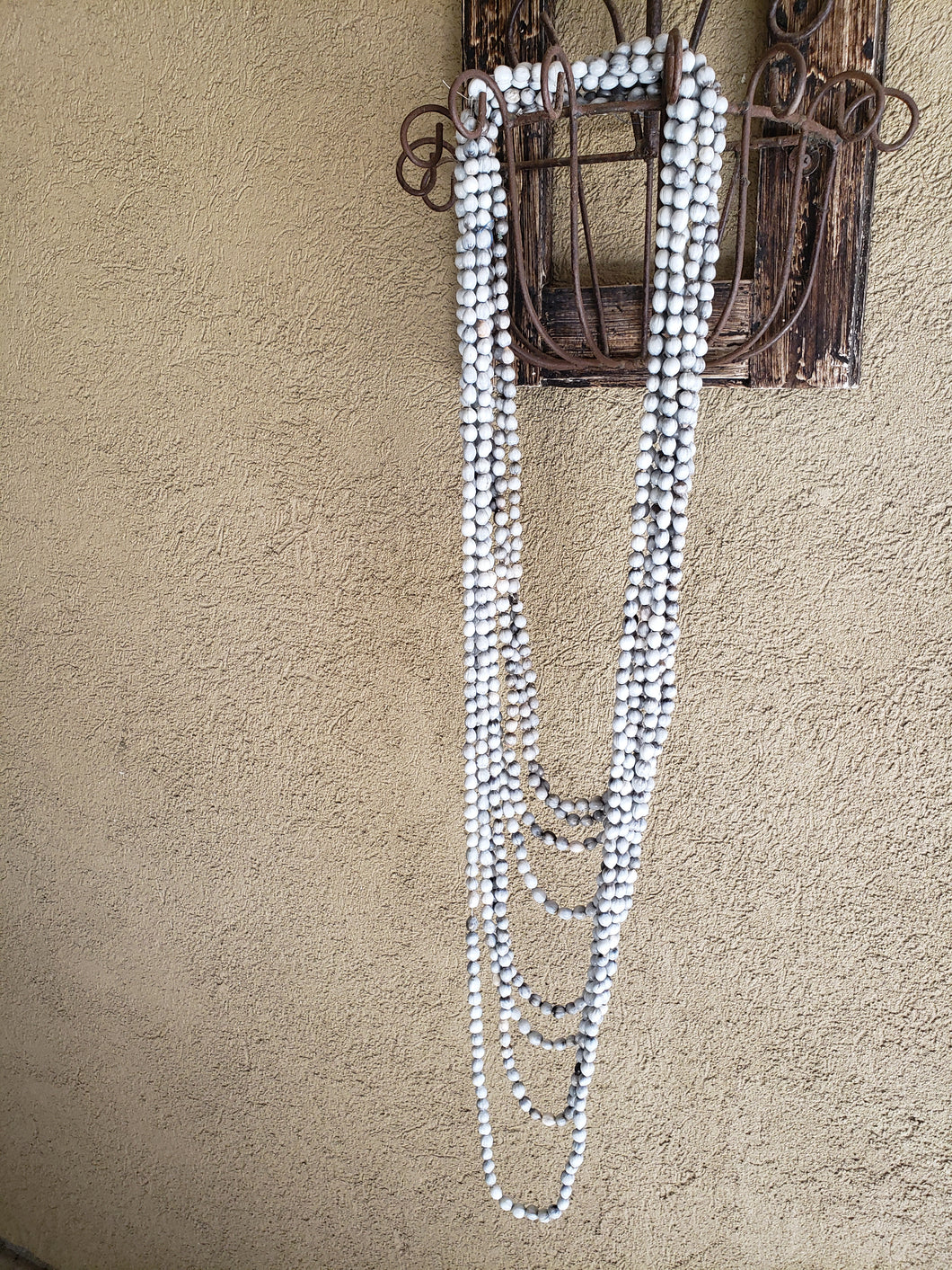 Necklace - White seeds single strand long