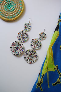 Earring - Large 3 Disc Seed Bead (Multiple colors)