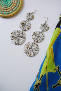 Earring - Large 3 Disc Seed Bead (Multiple colors)
