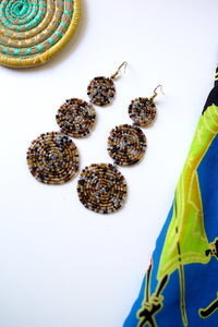 Earring - Large 3 Disc Seed Bead (Multiple colors)