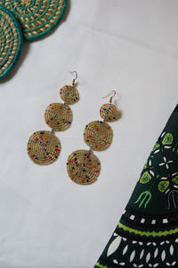 Earring - Large 3 Disc Seed Bead (Multiple colors)