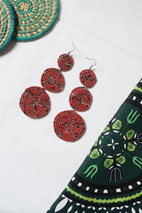 Earring - Large 3 Disc Seed Bead (Multiple colors)
