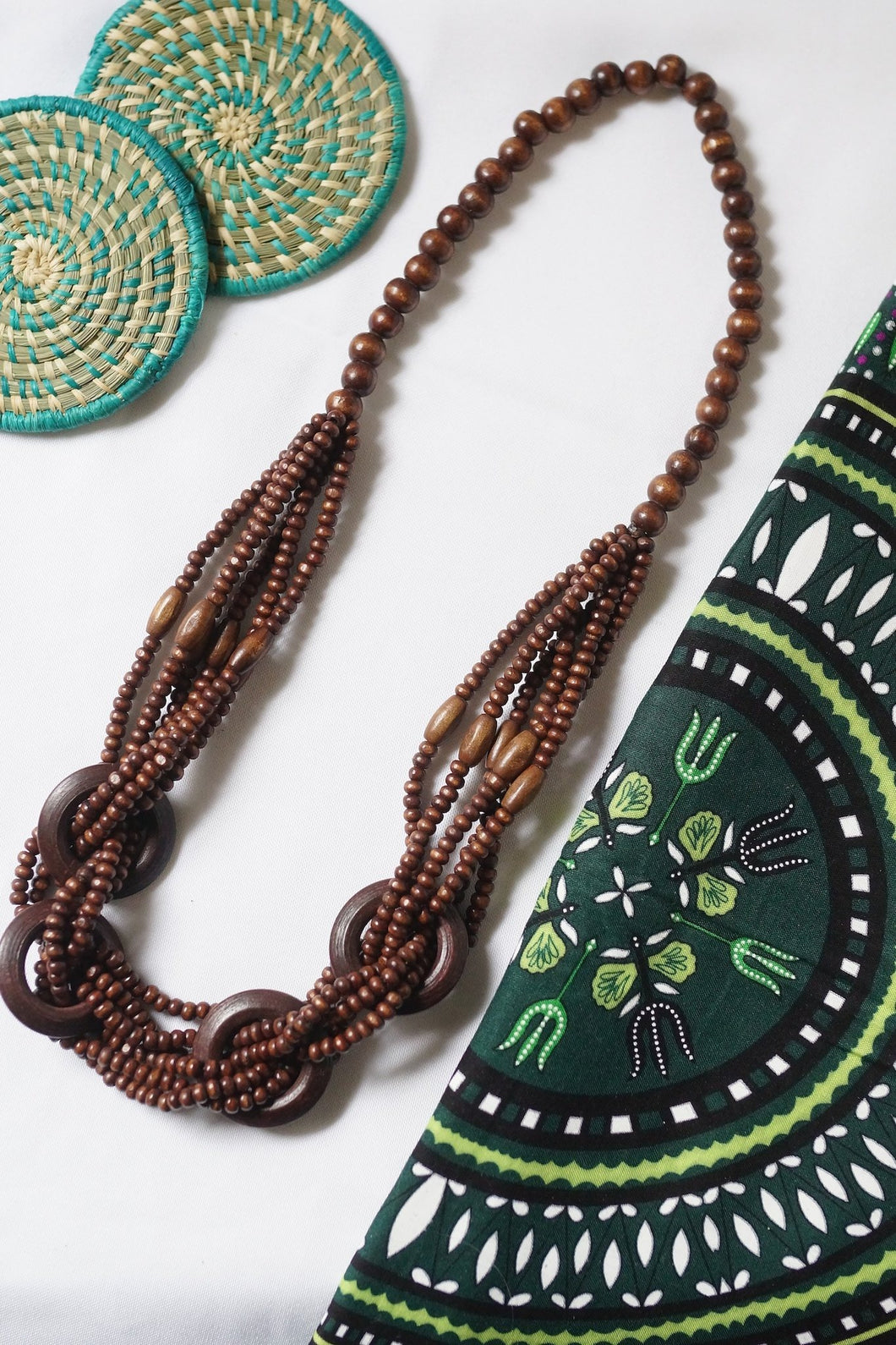 Necklace - carved wood