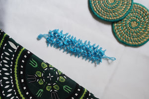 Bracelet - Stone and seed bead cuff bracelet (Multiple colors)