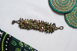 Bracelet - Stone and seed bead cuff bracelet (Multiple colors)