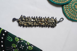 Bracelet - Stone and seed bead cuff bracelet (Multiple colors)