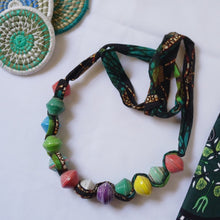 Load image into Gallery viewer, Necklace - Extra large paper bead Tie necklace
