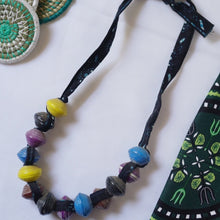 Load image into Gallery viewer, Necklace - Extra large paper bead Tie necklace
