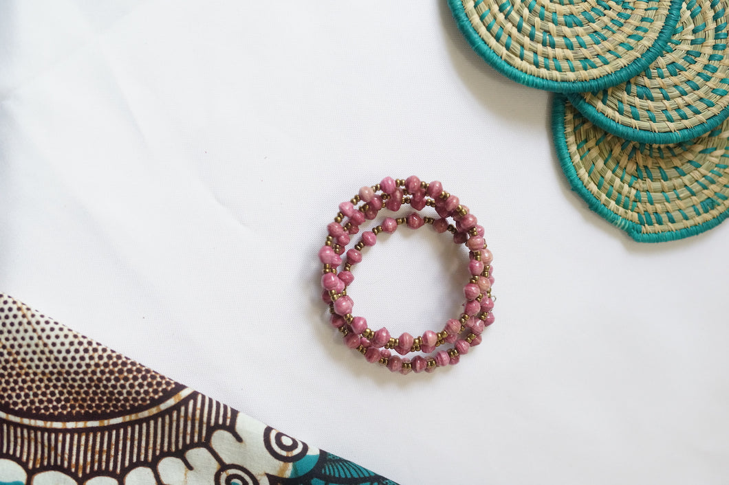 Bracelet - Paper Bead Wrap Bracelets (Multiple colors)