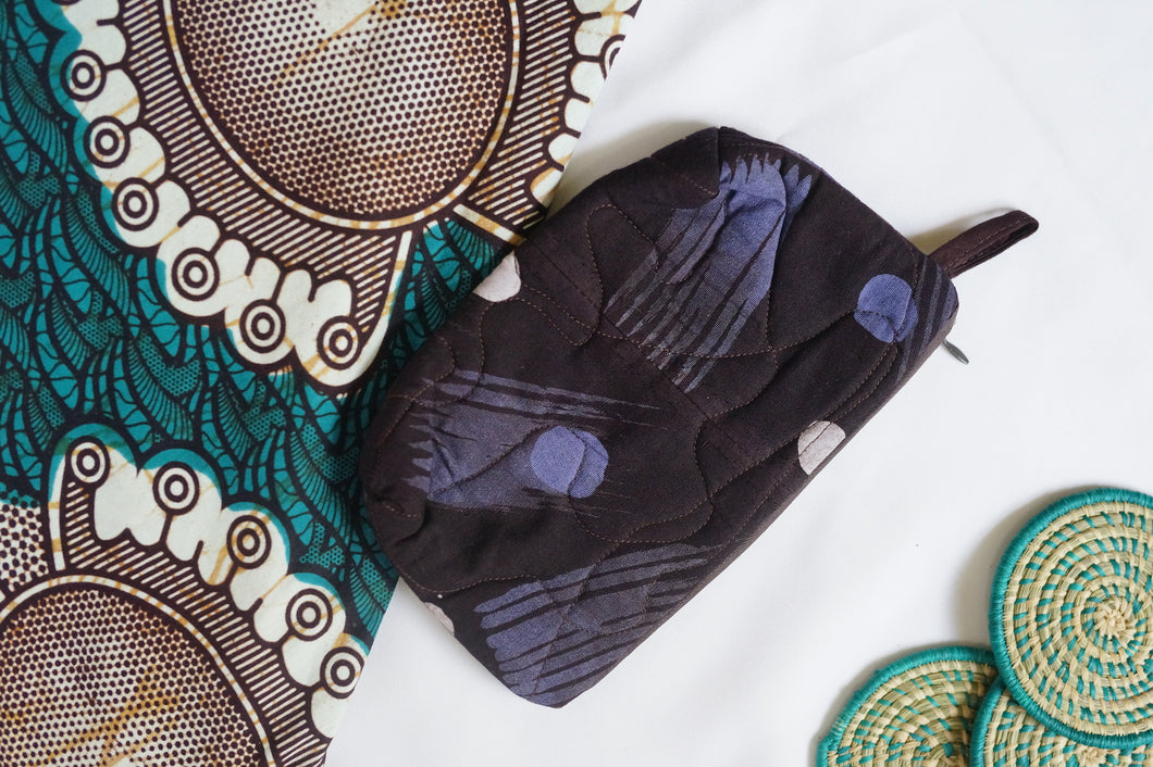 Bag: Kitenge Quilted Zipper Pouch