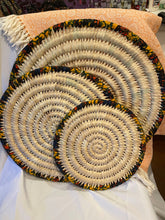 Load image into Gallery viewer, Basket - Flat woven trivet or wall hanging (Multiple colors)
