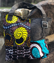 Load image into Gallery viewer, Bag:  Large Zip Top Kitenge Canvas Tote Bag
