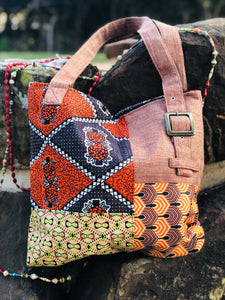 Bag:  Large Zip Top Kitenge Canvas Tote Bag