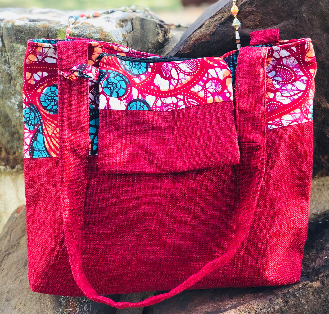 Bag: Large Canvas Tote Bag with Zipper pouch