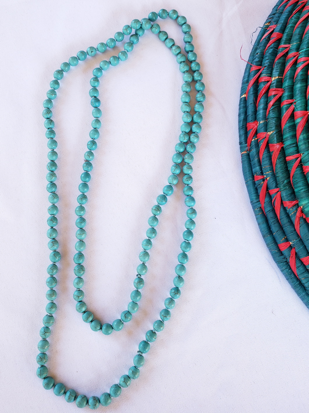 Necklace - Stone bead necklace, long