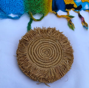 Baskets: Woven Fringe Edged Coaster Set