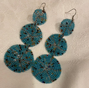 Earring - Large 3 Disc Seed Bead (Multiple colors)
