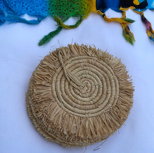 Baskets: Woven Fringe Edged Coaster Set