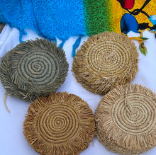 Load image into Gallery viewer, Baskets: Woven Fringe Edged Coaster Set
