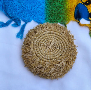 Baskets: Woven Fringe Edged Coaster Set